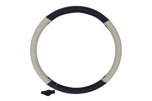 Καλυμμα Τιμονιου Δερμα Φορτηγου 45cm - ΜΑΥΡΟ/ΜΠΕΖ