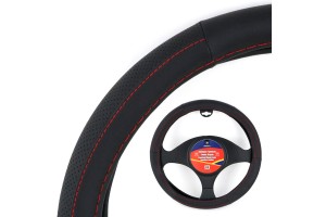 Καλυμμα Τιμονιου Δερμα Με Κοκκινη Ραφη 38cm