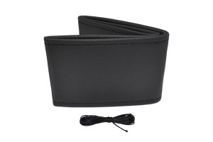 Κάλυμμα Τιμονιού Αυτοκινήτου Otom Stitching Δερματίνη Ραφτό Εξώγαζο Μαύρο Medium 37-39cm DK-201