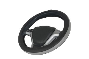 Κάλυμμα Τιμονιού Αυτοκινήτου Otom Easy-Fit Δερματίνη Μαύρο - Γκρι Medium 37-39cm F-61