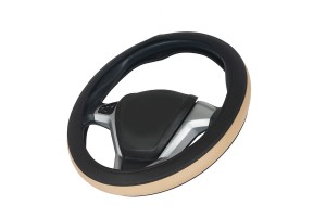 Κάλυμμα Τιμονιού Αυτοκινήτου Otom Easy-Fit Δερματίνη Μαύρο - Μπεζ Medium 37-39cm F-57