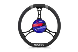 Κάλυμμα Τιμονιού Αυτοκινήτου Δερματίνη D-Type Μαύρο Με Γκρι Sparco Medium 37cm Κάλυμμα Τιμονιού Αυτοκινήτου Δερματίνη D-Type Μαύρο Με Γκρι Sparco Medium 37cm