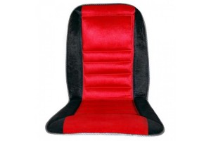 Πλατοκάθισμα Αυτοκινήτου Βελούδο Μαύρο-Κόκκινο 1 Τεμάχιο