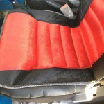 Πλατοκάθισμα Αυτοκινήτου Βελούδο Μαύρο-Κόκκινο 1 Τεμάχιο