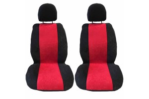 Πλατοκαθίσματα Αυτοκινήτου Alcadara Μαύρο-Κόκκινο 2 Τεμάχια