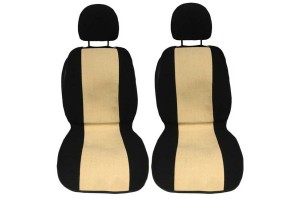 Πλατοκαθίσματα Αυτοκινήτου Πετσετέ Super Fresh Μαύρο-Μπεζ 2 Τεμάχια