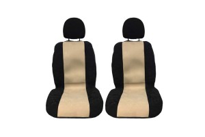 Πλατοκαθίσματα Αυτοκινήτου Alcadara Μαύρο-Μπεζ 2 Τεμάχια