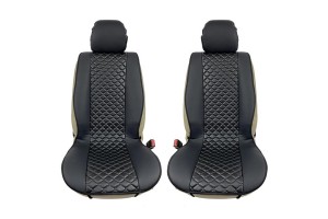 Πλατοκαθίσματα Aυτοκινήτου Δερματίνη Royal Μαύρα 2 Τεμάχια