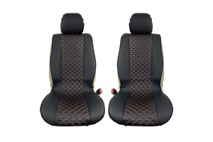 Πλατοκαθίσματα Aυτοκινήτου Δερματίνη Royal Μαύρα Με Κόκκινη Ραφή 2 Τεμάχια