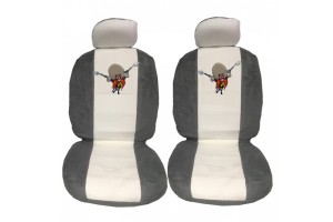 Ημικαλύμματα Καθισμάτων Αυτοκινήτου Πετσετέ Sam Γκρι-Άσπρο Ζευ 4 Τεμάχια