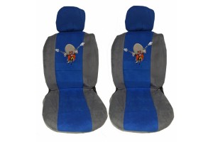 Ημικαλύμματα Καθισμάτων Αυτοκινήτου Πετσετέ Sam Γκρι-Μπλε Ζευ 4 Τεμάχια