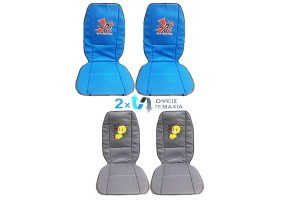 Πλατοκαθίσματα Αυτοκινήτου Διπλής Όψης Looney Tunes Γκρι Tweety - Μπλε Daffy Duck 2 Τεμάχια