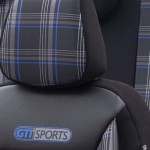Καλύμματα Αυτοκινήτου Otom Gti Sports Design Universal Jacquard / Lacost / Δερματίνη Σετ Εμπρός / Πίσω Μαύρο - Μπλε GTI-803 11 Τεμάχια