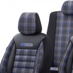 Καλύμματα Αυτοκινήτου Otom Gti Sports Design Universal Jacquard / Lacost / Δερματίνη Σετ Εμπρός / Πίσω Μαύρο - Μπλε GTI-803 11 Τεμάχια