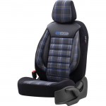 Καλύμματα Αυτοκινήτου Otom Gti Sports Design Universal Jacquard / Lacost / Δερματίνη Σετ Εμπρός / Πίσω Μαύρο - Μπλε GTI-803 11 Τεμάχια