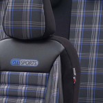 Καλύμματα Αυτοκινήτου Otom Gti Sports Design Universal Jacquard / Lacost / Δερματίνη Σετ Εμπρός / Πίσω Μαύρο - Μπλε GTI-803 11 Τεμάχια