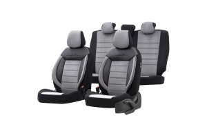 Καλύμματα Αυτοκινήτου Otom Comfortline Design Universal Sued / Rachel / Δερματίνη Σετ Εμπρός / Πίσω Μαύρο - Γκρι CMF-206 11 Τεμάχια