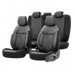 Καλύμματα Αυτοκινήτου Otom Comfortline Vip Design Universal Δερματίνη Καπιτονέ Σετ Εμπρός / Πίσω Μαύρο Με Άσπρο Κέντημα CMV-222 11 Τεμάχια