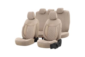 Καλύμματα Αυτοκινήτου Otom Comfortline Vip Design Universal Sued / Rachel / Δερματίνη Καπιτονέ Σετ Εμπρός / Πίσω Μπεζ CMV-234 11 Τεμάχια