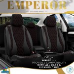 Καλύμματα Αυτοκινήτου Otom Emperor Design Universal Rachel / Δερματίνη Καπιτονέ Σετ Εμπρός / Πίσω Μαύρο Με Κόκκινο Κέντημα EMP-601 11 Τεμάχια