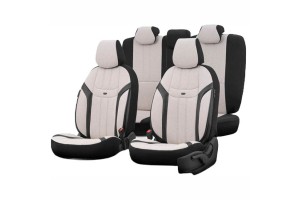Καλύμματα Αυτοκινήτου Otom Swan Universal Λινό Ύφασμα / Rachel / Δερματίνη Σετ Εμπρός / Πίσω Μπεζ SWN-503 11 Τεμάχια