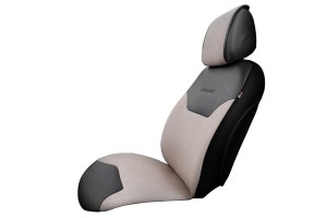 Ημικάλυμμα Αυτοκινήτου Otom "Exclusive" Από Λινό Ύφασμα Με Δερματίνη Μπεζ - Μαύρο EXLN-103 1 Τεμάχιο