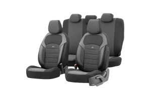 Καλύμματα Αυτοκινήτου Otom Nova Universal Ύφασμα Jacquard / Δερματίνη Σετ Εμπρός / Πίσω Μαύρο NOV-3301 11 Τεμάχια