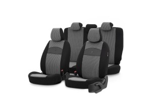 Καλύμματα Αυτοκινήτου Otom Smart Design Universal Ύφασμα / Δερματίνη Σετ Εμπρός / Πίσω Μαύρο / Γκρι SLTSMT102-NZ 11 Τεμαχίων
