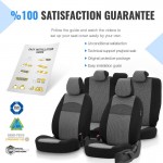 Καλύμματα Αυτοκινήτου Otom Smart Design Universal Ύφασμα / Δερματίνη Σετ Εμπρός / Πίσω Μαύρο / Γκρι SLTSMT102-NZ 11 Τεμαχίων