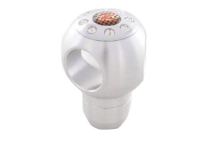 Πόμολο Λεβιέ Ταχυτήτων Universal Χρώμιο Με Στρας Τρυπητό Με 4 Αντάπτορες M6/M8/M10/M12 Για Κανονική Όπισθεν FKSK010041