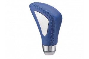 Πόμολο Λεβιέ Ταχυτήτων Μπλε Με Νίκελ Στο Πλάι