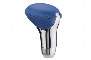 Πόμολο Λεβιέ Ταχυτήτων Μπλε-Νίκελ Οβάλ Με Ραφές