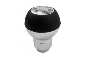 Πόμολο Λεβιέ Ταχυτήτων Στρόγγυλο Μαύρο-Νίκελ Με Βίδες