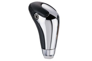 Πόμολο Λεβιέ Ταχυτήτων Οβάλ Μαύρο-Νίκελ Με Βίδα Στο Πλάι