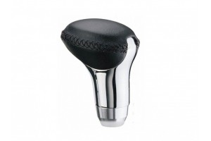 Πόμολο Λεβιέ Ταχυτήτων Μαύρο-Νίκελ Οβάλ Με Ραφές