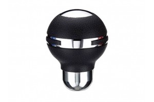 Πόμολο Λεβιέ Ταχυτήτων Μαύρο Με Νίκελ Στεφάνι