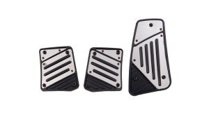 Πεντάλ Αλουμινίου Universal Ανάγλυφο Ασημί - Μαύρο Σετ 3 Τεμάχια