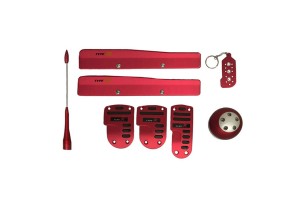 Πεντάλ Αλουμινίου Universal Με Πόμολο, Λεβιέ, Μπρελόκ & Κεραία Type-R Κόκκινο Σετ 8 Τεμάχια