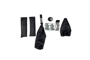 Πεντάλ Αλουμινίου Universal Racing Με Πόμολο Λεβιέ, Φυσούνα Ταχυτήτων / Χειροφρένου Μαύρο Σετ 6 Τεμάχια