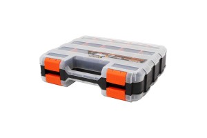 Εργαλειοθήκη Αυτοκινήτου Διπλή Διάφανη Με 30 Θήκες & Ρυθμιζόμενα Χωρίσματα 32x26x8cm Tactix 320028