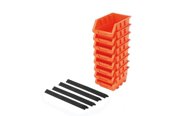 Plastic Tool Bin Organiser Set 8 Pcs 16.4 X 10.5 X 7.6cm Tactix 320604