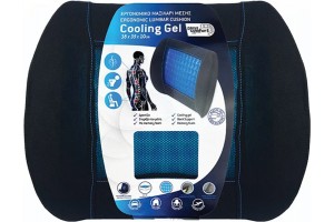 Ανατομικό-Ορθοπεδικό Μαξιλαράκι Μέσης Gel 38x35x10cm Μαύρο-Μπλε 1 Τμχ