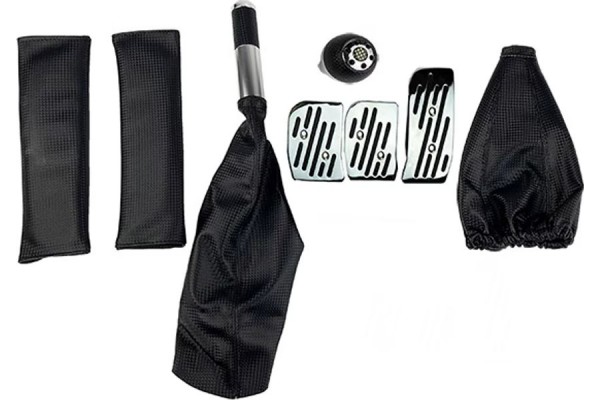 Πεντάλ Αλουμινίου Universal Racing Με Πόμολο Λεβιέ, Φυσούνα Ταχυτήτων / Χειροφρένου Μαύρο Σετ 6 Τεμάχια Πεντάλ Αλουμινίου Universal Racing Με Πόμολο Λεβιέ, Φυσούνα Ταχυτήτων / Χειροφρένου Μαύρο Σετ 6 Τεμάχια