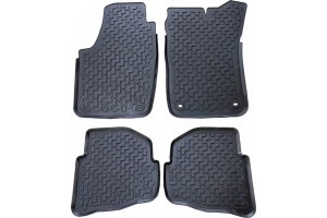 Πατάκια Αυτοκινήτου Συμβατά Με Skoda Fabia 2006+ Μαύρα 4Τμχ