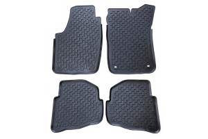 Πατάκια Αυτοκινήτου Συμβατά Με Skoda Fabia 2006+ Μαύρα 4Τμχ