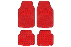 Πατάκια Αυτοκινήτου Αλουμινίου Universal Κόκκινα 4 Τεμάχια