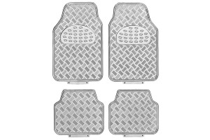 Πατάκια Αυτοκινήτου Αλουμινίου Universal Ασημί 4 Τεμάχια