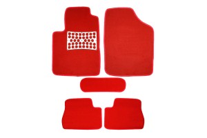 Μοκέτες Αυτοκινήτου Passion Με Σχάρα Αλουμινίου Κόκκινες 5 Τεμάχια