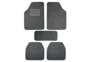 Μοκέτες Αυτοκινήτου Luxury Γκρι 5Τμχ