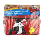 Τσάντα Οργάνωσης Πορτ-Παγκάζ Αυτοκινήτου Πτυσσόμενη Με Φερμουάρ Και Τσέπες Looney Tunes Sylvester & Tweety Κόκκινη-Μαύρη 30x39x24cm 1Τμχ